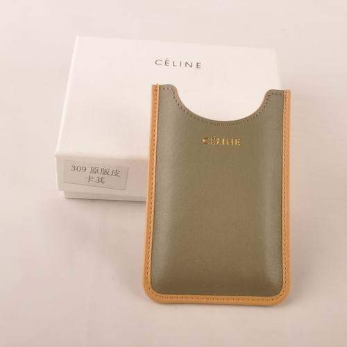 Celine Iphone Case - Celine 309 Khaki Original Leather